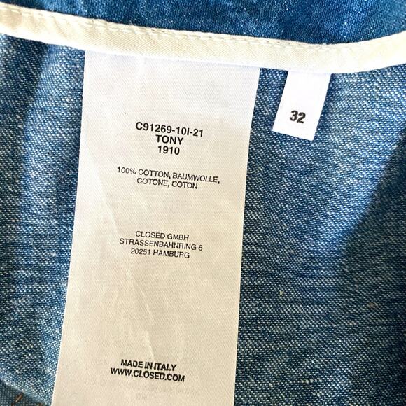 Closed Tony High Rise Jeans Sz 32 Blue Patch Pockets Cropped Cuffed Relaxed Fit - Picture 11 of 15